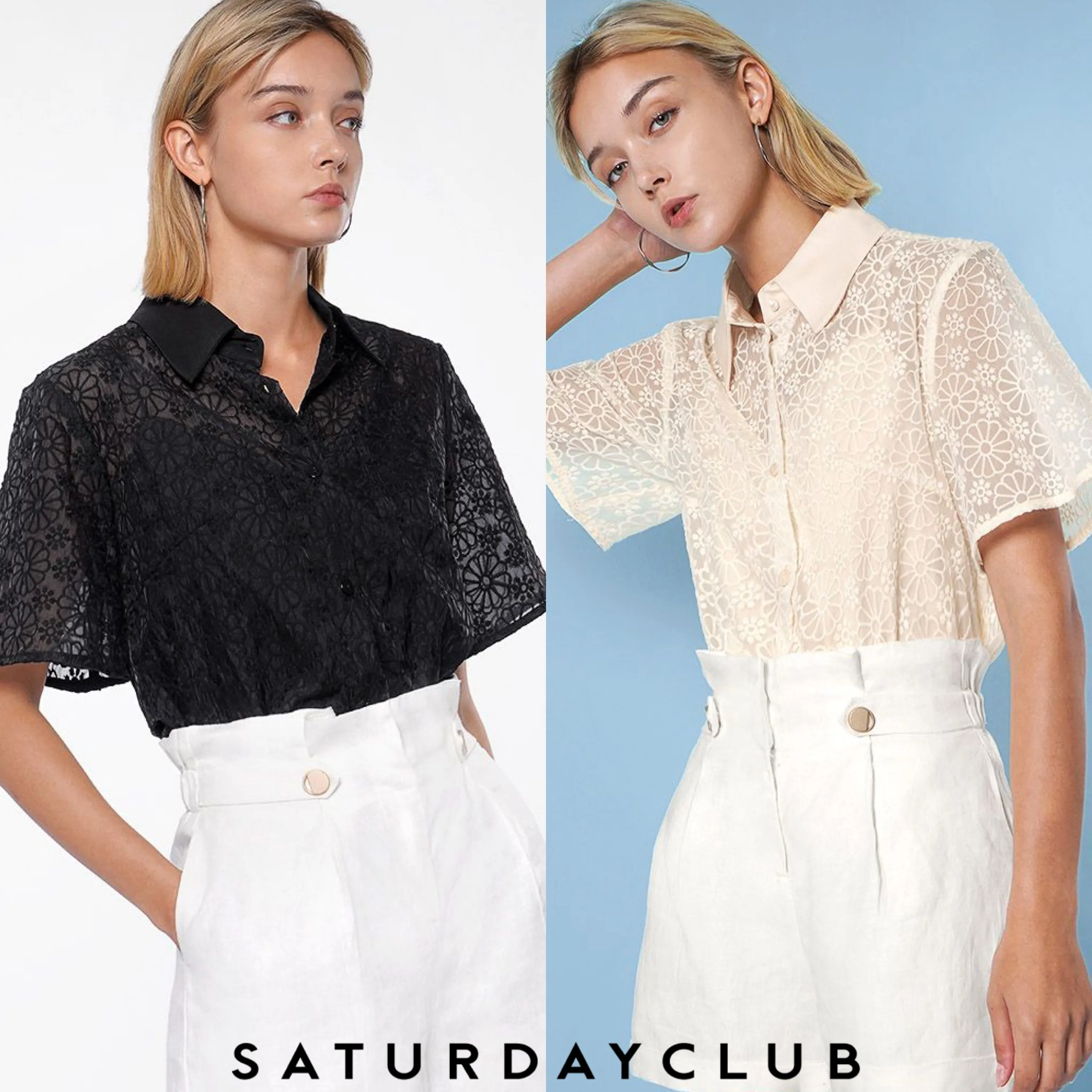 Casual Floral Pattern Short Sleeve Top by SaturdayClub