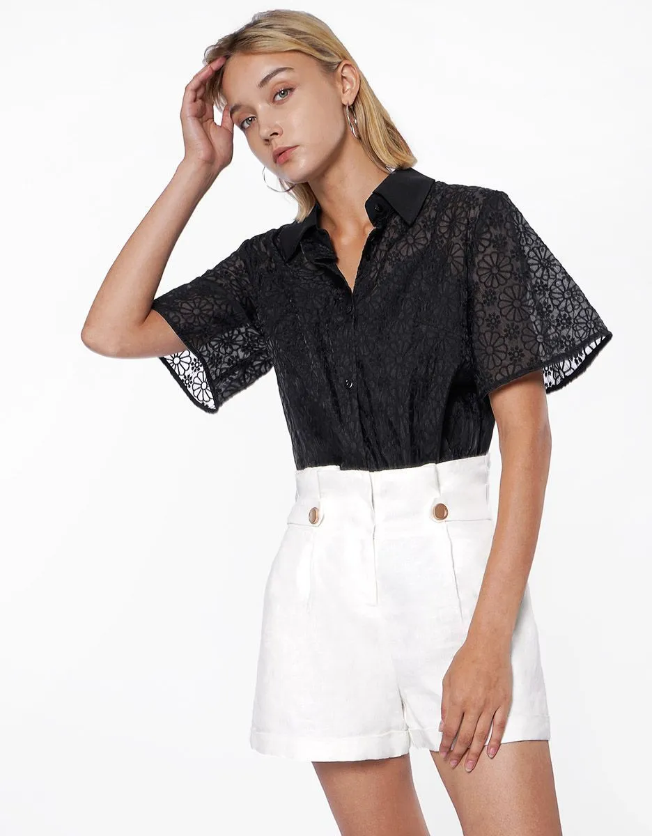 Casual Floral Pattern Short Sleeve Top by SaturdayClub