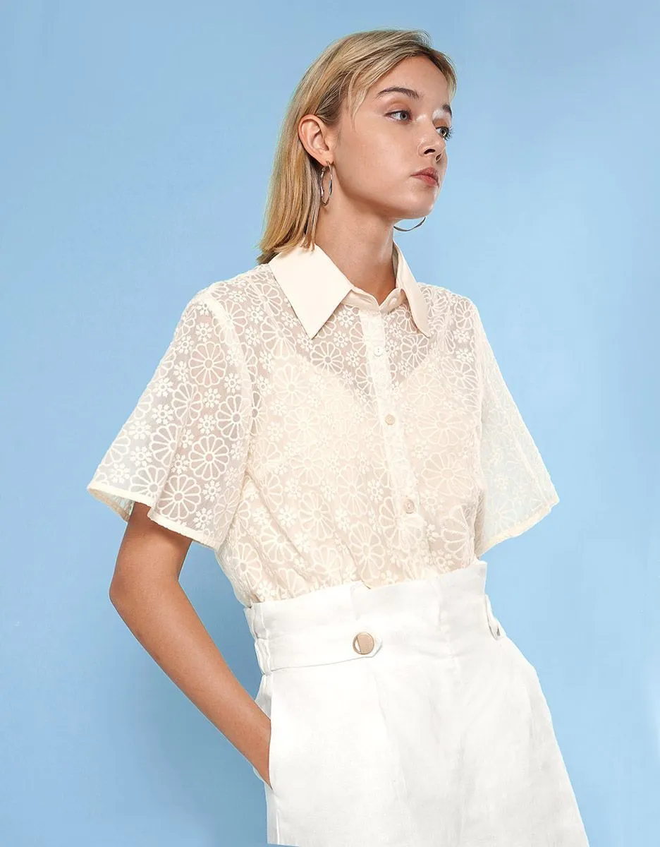 Casual Floral Pattern Short Sleeve Top by SaturdayClub