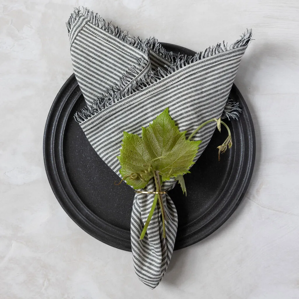 Striped Fringe Napkins Set