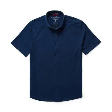 Stone Rose Navy Short Sleeve Knit Shirt