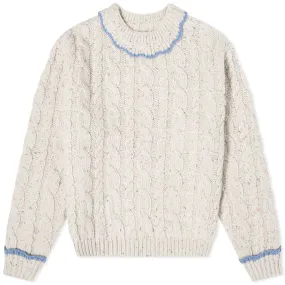 Shrimps Jerry Vintage Style Knitted Jumper in Cream & Blue