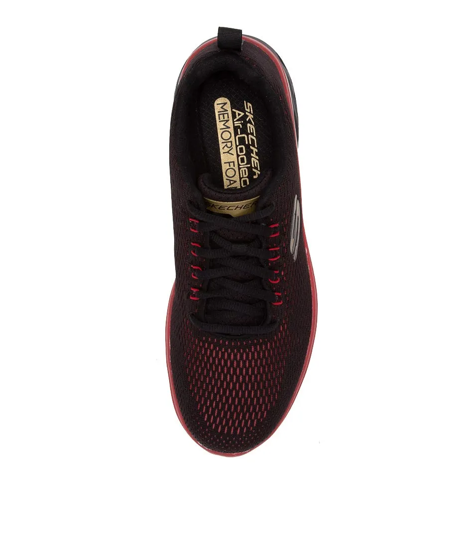 SKECHERS Black Red Mesh Glide Sneakers