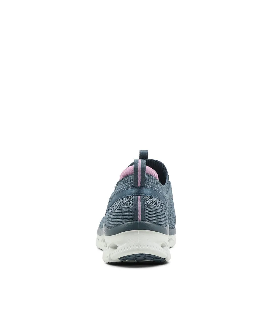 Pink Mesh Glide Slate Sneakers by SKECHERS