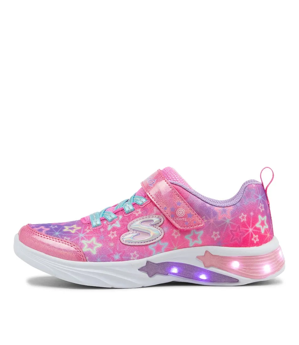 Pink Multi Mesh Star Sparks Jnr Sneakers by SKECHERS