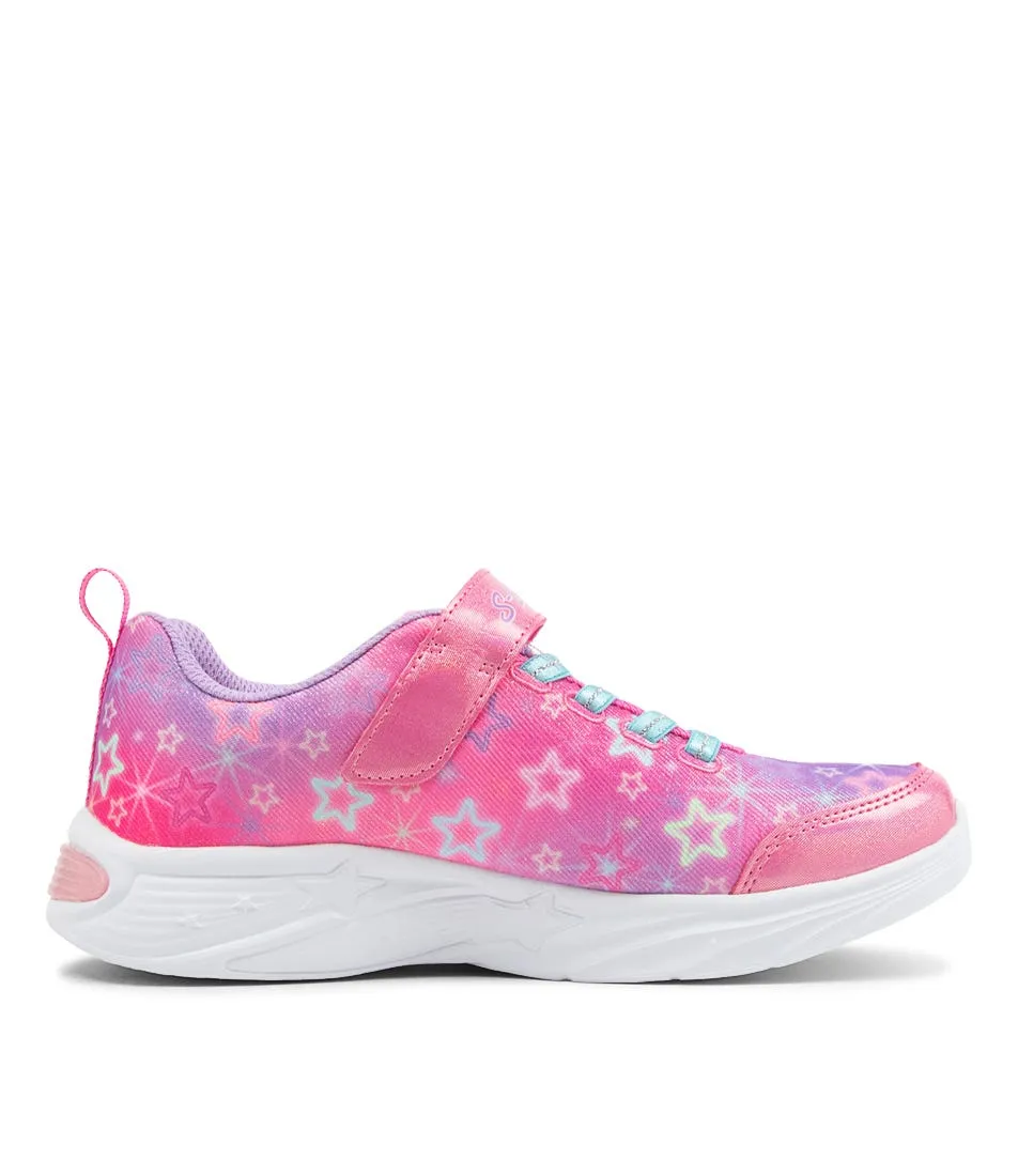 Pink Multi Mesh Star Sparks Jnr Sneakers by SKECHERS