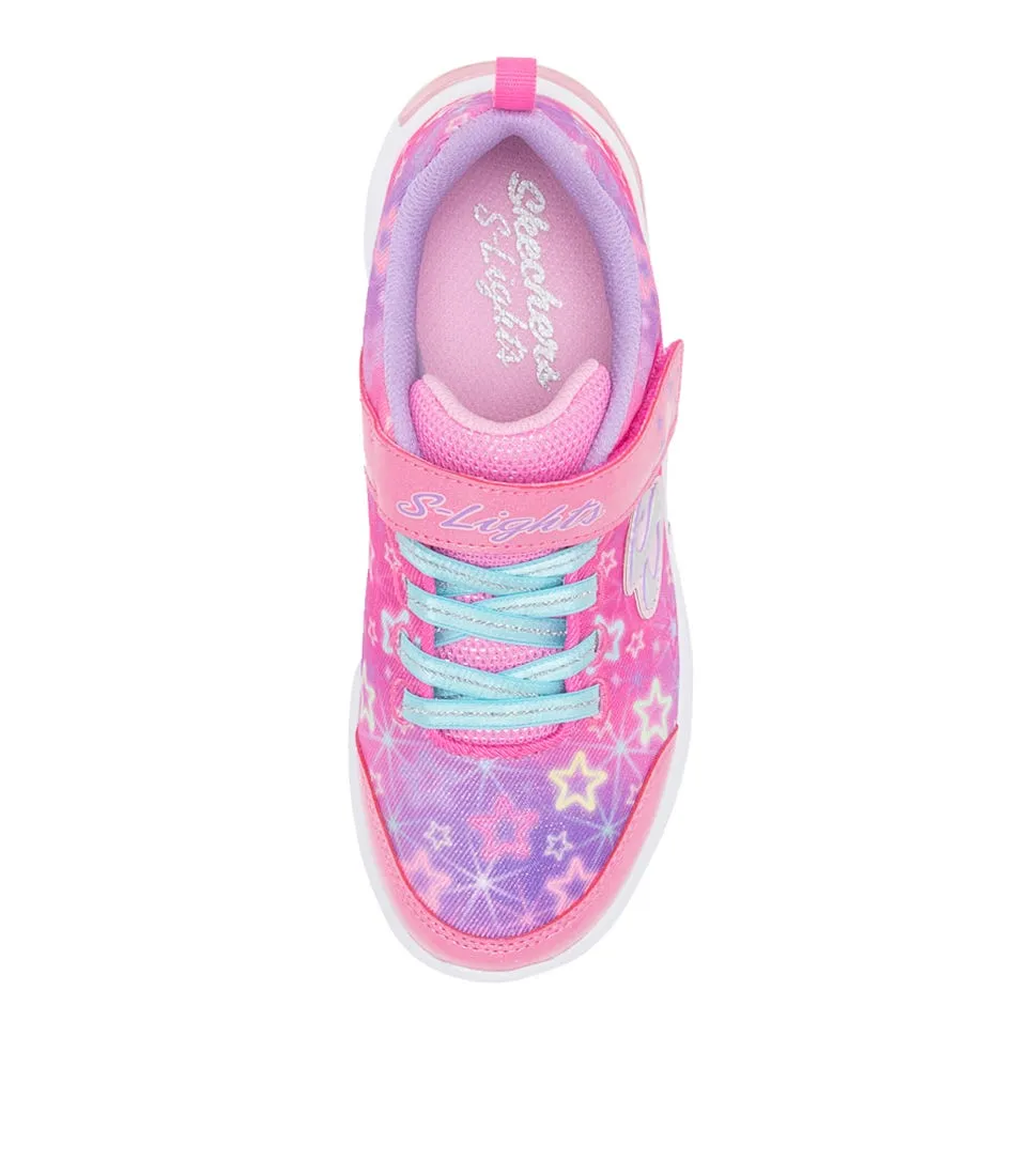 Pink Multi Mesh Star Sparks Jnr Sneakers by SKECHERS