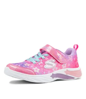 Pink Multi Mesh Star Sparks Jnr Sneakers by SKECHERS