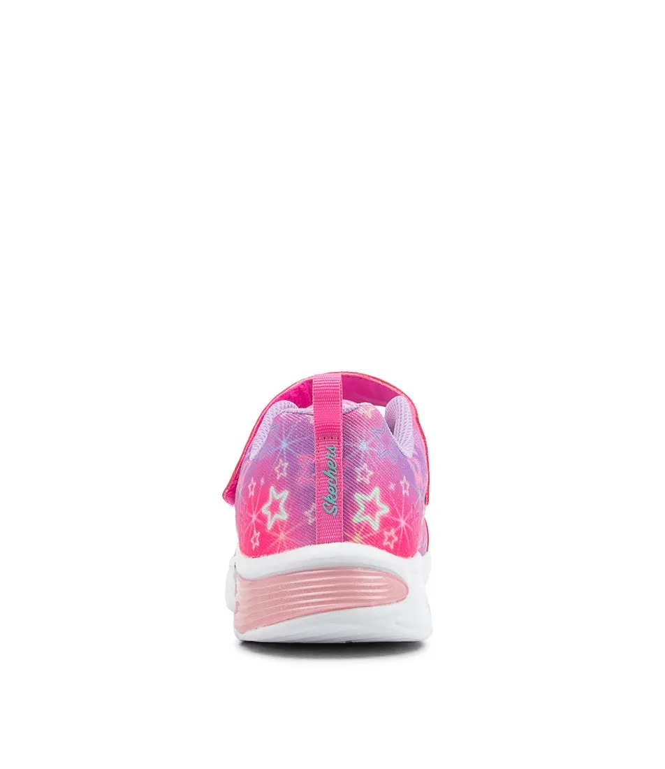 Pink Multi Mesh Star Sparks Jnr Sneakers by SKECHERS