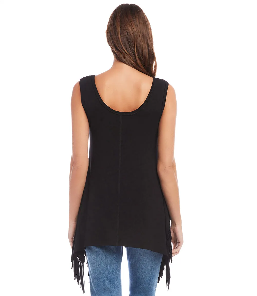 Black Bodysuit with Fringe Benefits