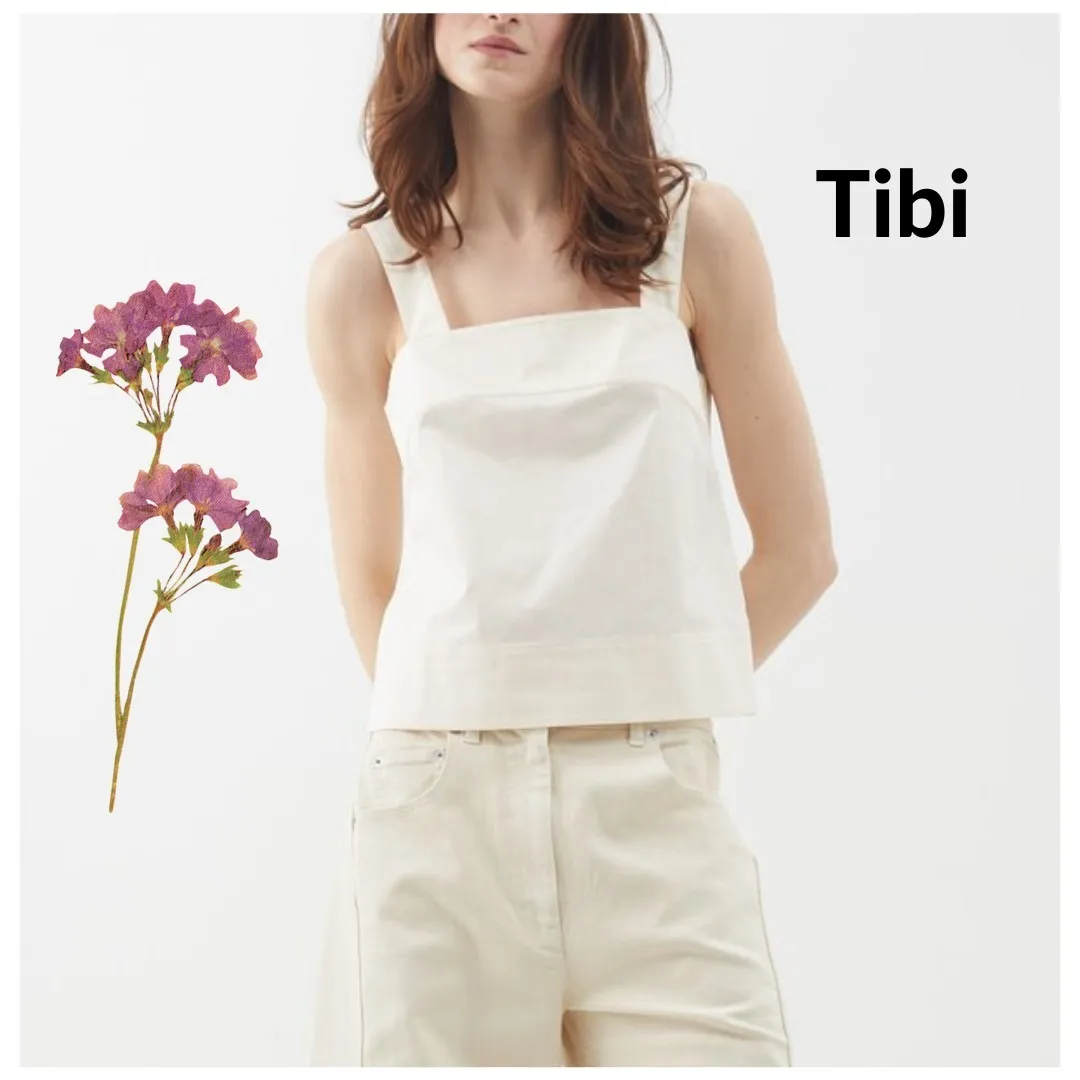 Tibi Sleeveless Plain Cotton Tanks and Camisoles