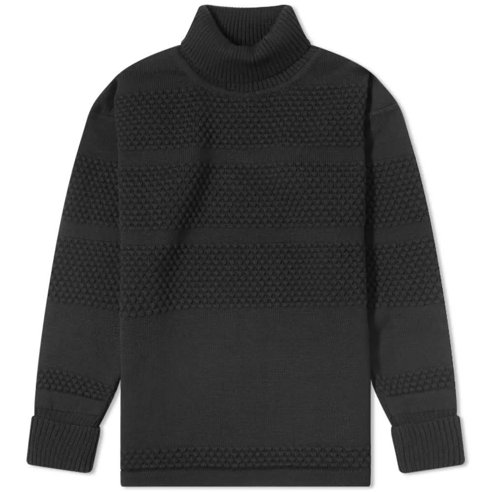 S.N.S. Herning Black Void Fisherman Roll Neck Knit