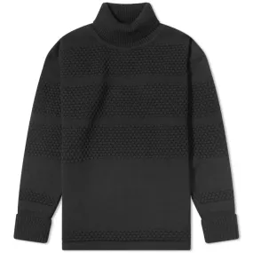 S.N.S. Herning Black Void Fisherman Roll Neck Knit