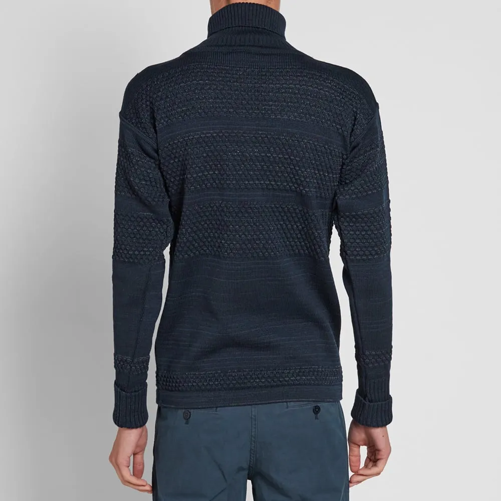 Blue Brain Fisherman Roll Neck Sweater by S.N.S. Herning