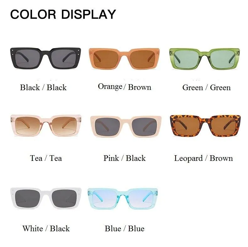 Women's Classic Square Rivet Cat Eye Sunglasses