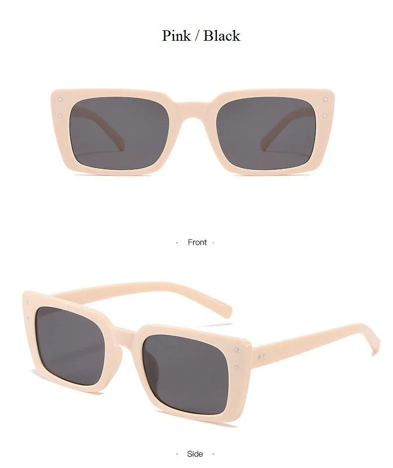 Women's Classic Square Rivet Cat Eye Sunglasses