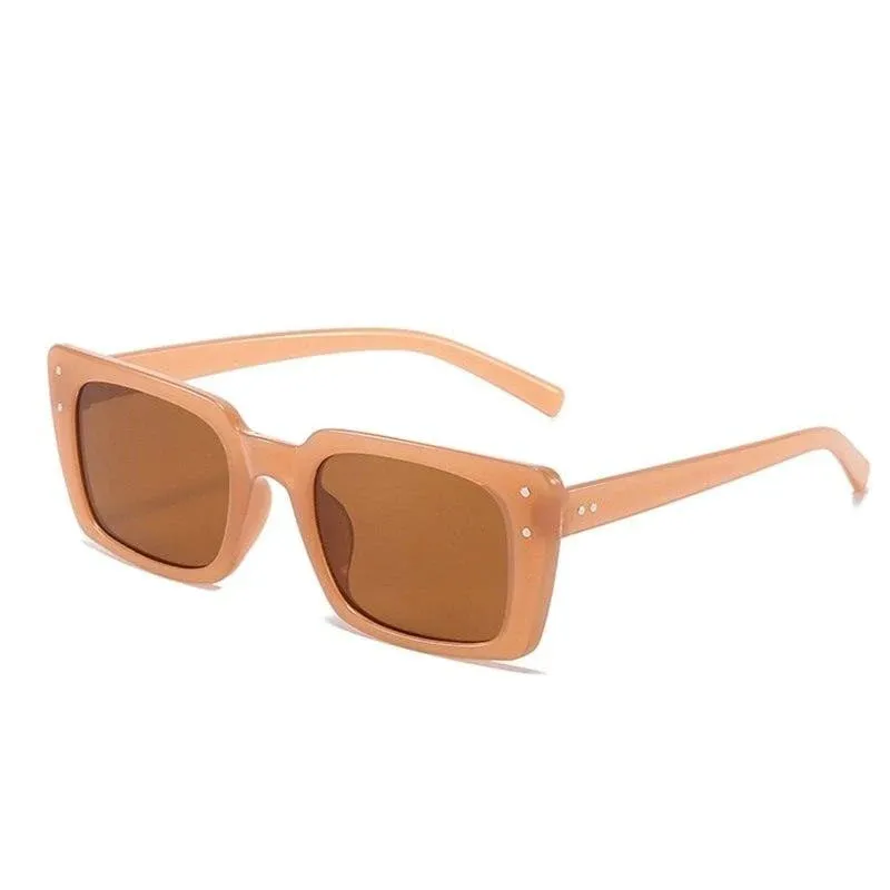 Women's Classic Square Rivet Cat Eye Sunglasses