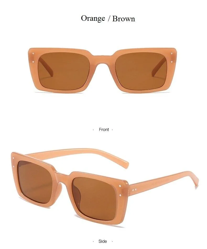 Women's Classic Square Rivet Cat Eye Sunglasses