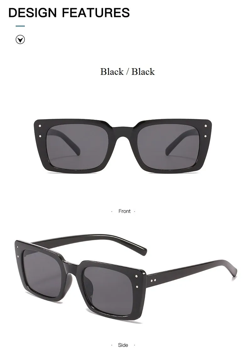 Women's Classic Square Rivet Cat Eye Sunglasses