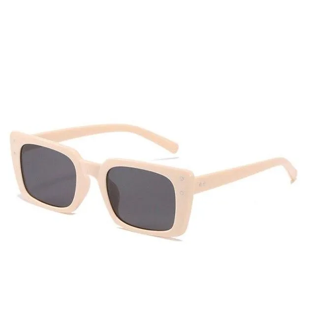 Women's Classic Square Rivet Cat Eye Sunglasses