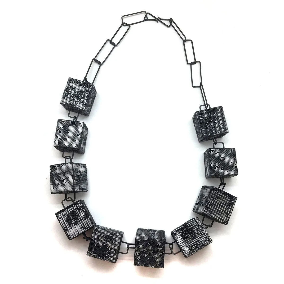 Steel Mesh Cube Necklace