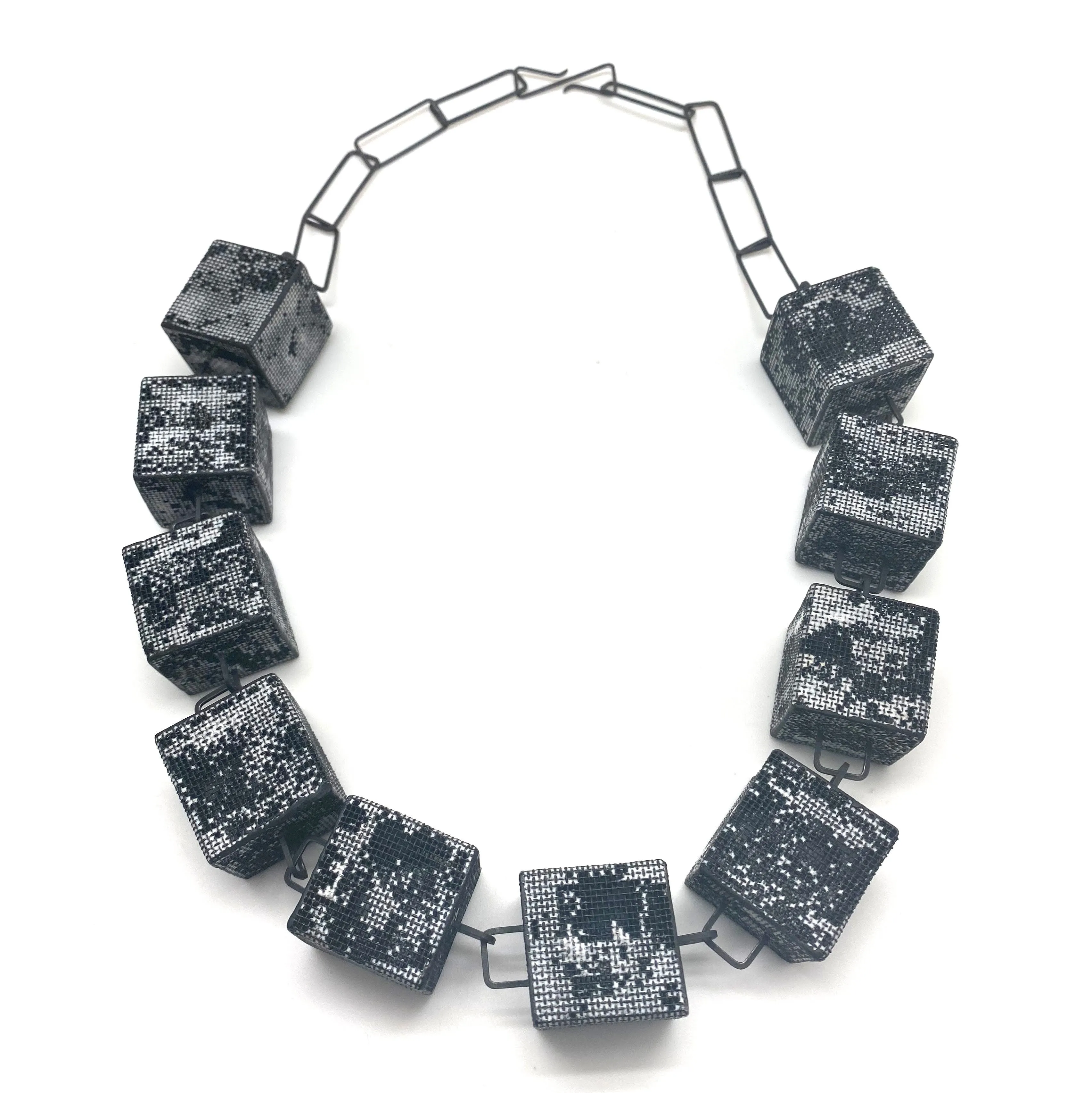 Steel Mesh Cube Necklace