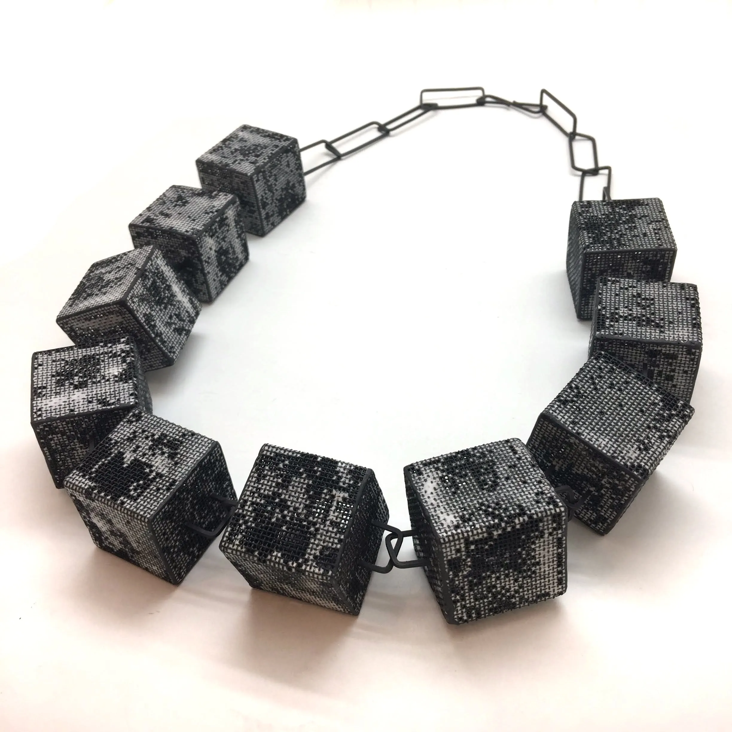 Steel Mesh Cube Necklace