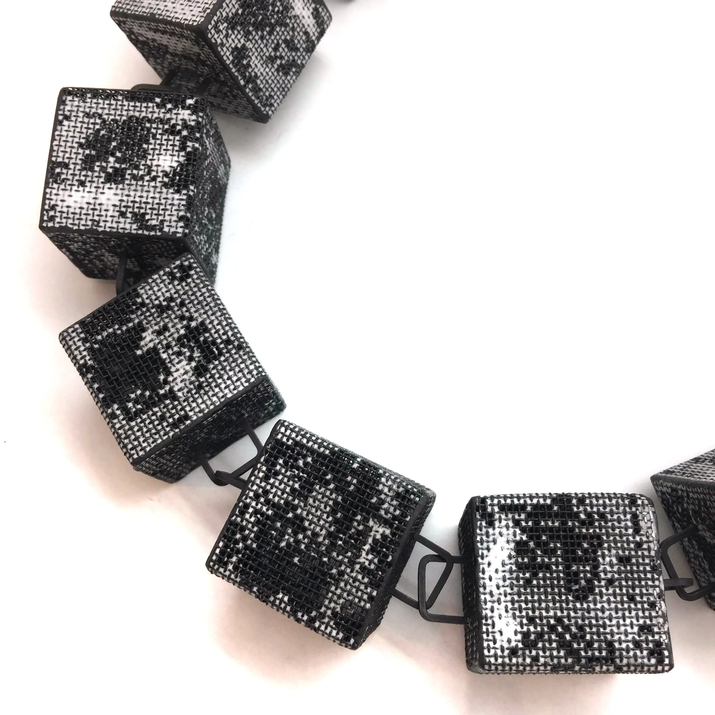 Steel Mesh Cube Necklace