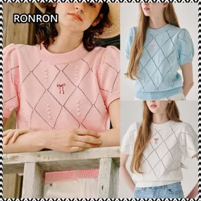 RONRON Street Style Striped Crew Neck Top