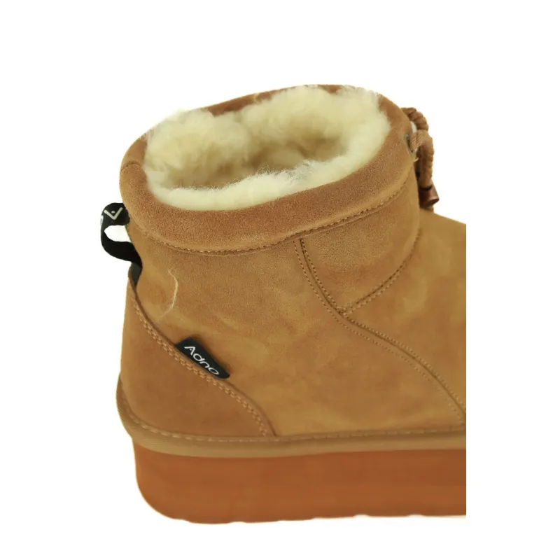 Brown Suede Boots with Fur Lining