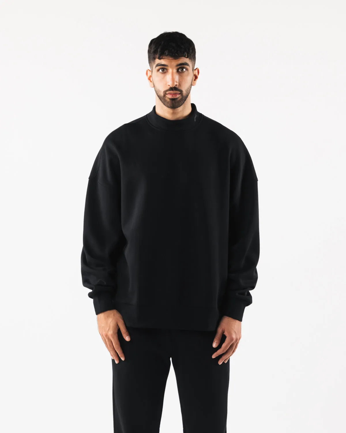 Black Origin Mock Neck LS