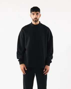 Black Origin Mock Neck LS