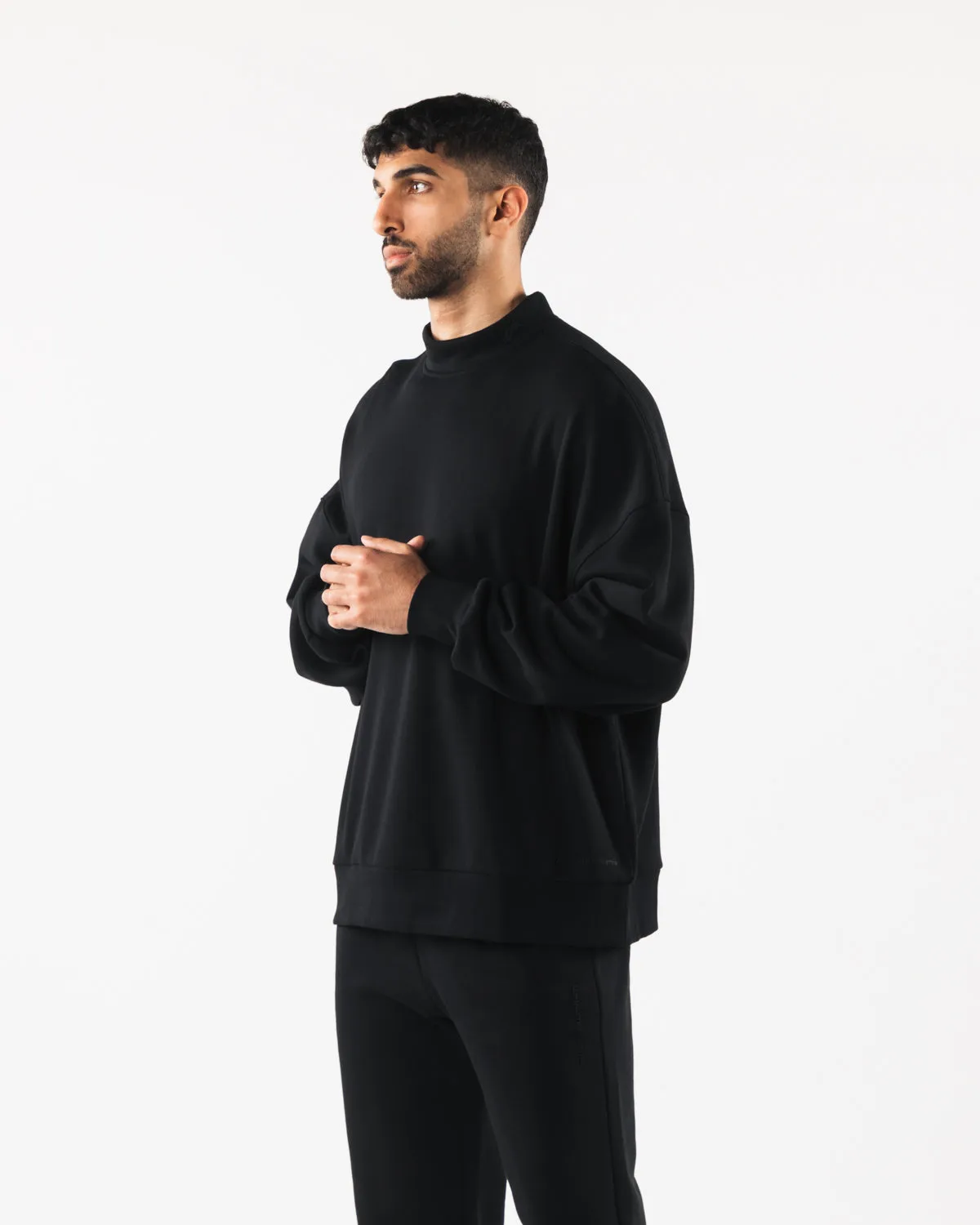 Black Origin Mock Neck LS