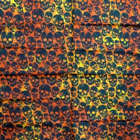 Colorful Flaming Skulls Square Scarf