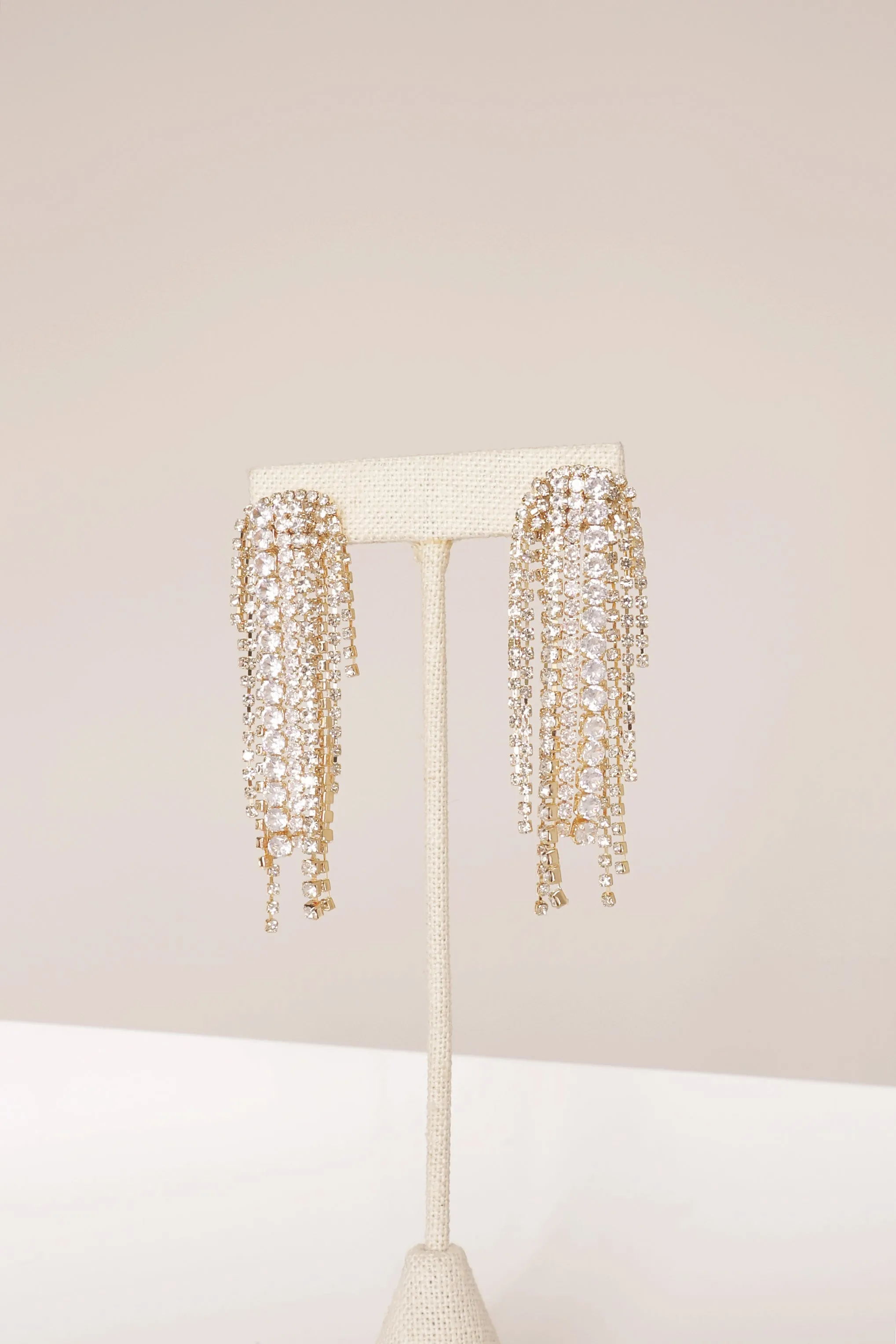 Clear Tiffany Fringe Earrings