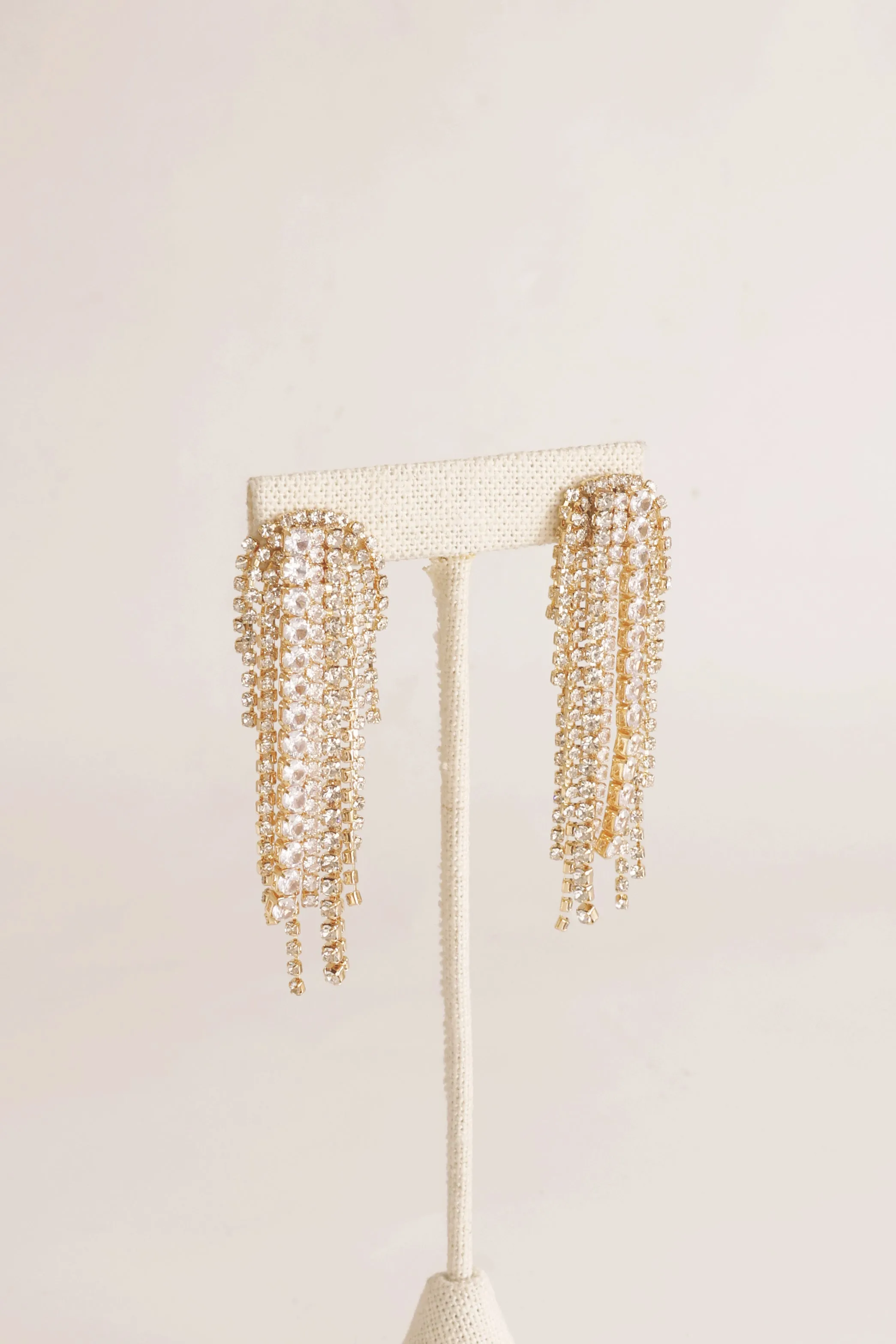 Clear Tiffany Fringe Earrings