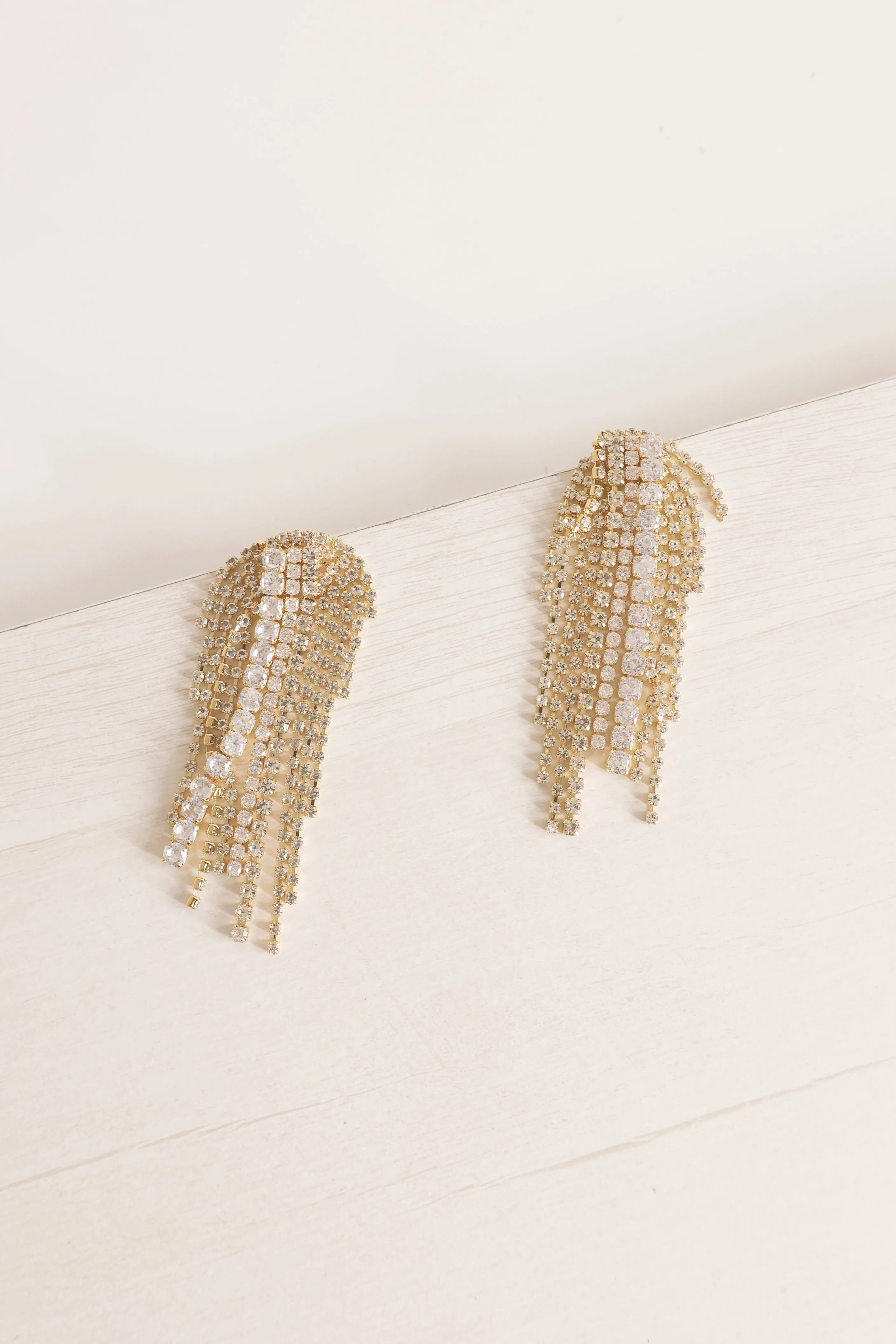 Clear Tiffany Fringe Earrings