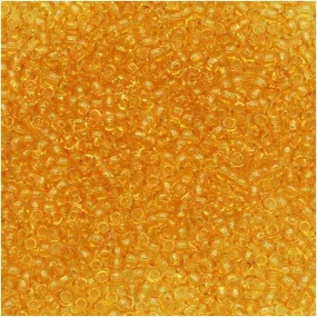 Transparent Light Topaz Seed Beads 15/0 #2 in 8g