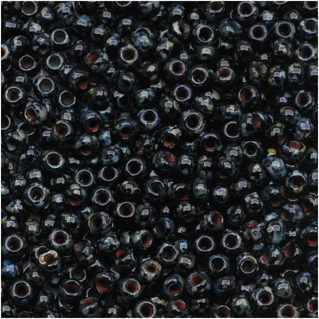 Hybrid Jet Picasso Seed Beads 8/0 #Y302 in 8g