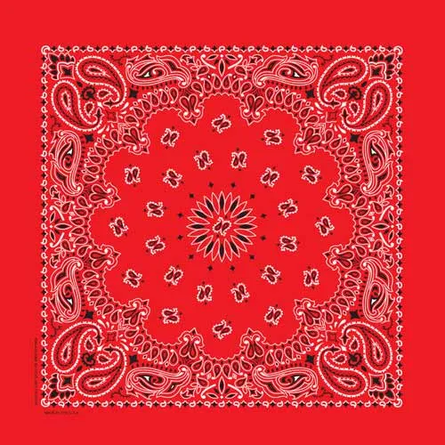 Black and Red Paisley Square Bandana