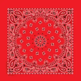 Black and Red Paisley Square Bandana