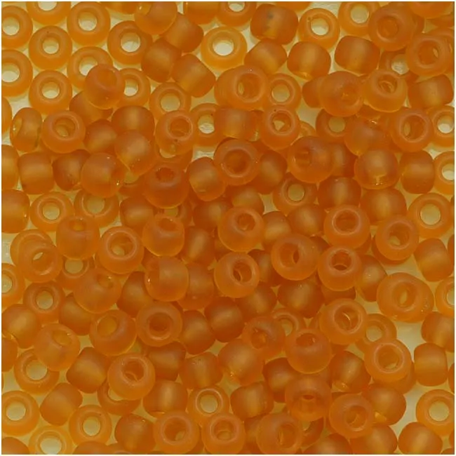 Round Seed Beads 8/0 2CF 'Transparent Frosted Dark Topaz' 8 Gram Tube