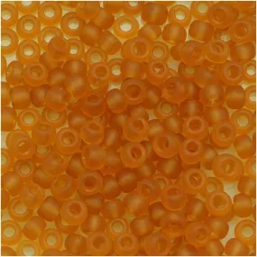 Round Seed Beads 8/0 2CF 'Transparent Frosted Dark Topaz' 8 Gram Tube