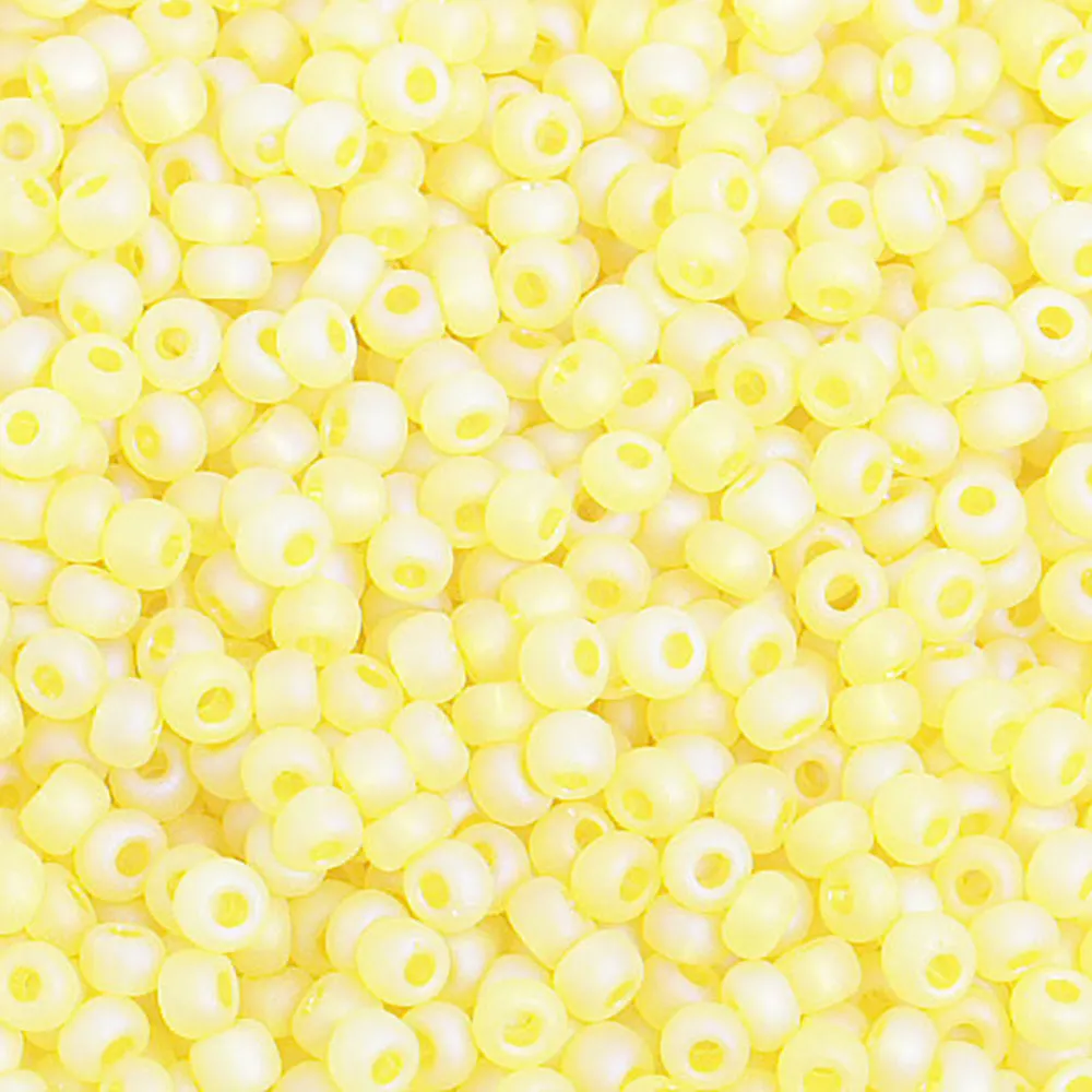 Preciosa Czech Glass 8/0 Seed Bead Transparent Yellow AB - Matte 1 Tube