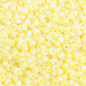 Preciosa Czech Glass 8/0 Seed Bead Transparent Yellow AB - Matte 1 Tube