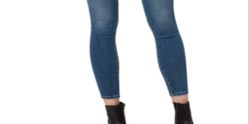 Distressed Ankle Skinny Jeans Blue