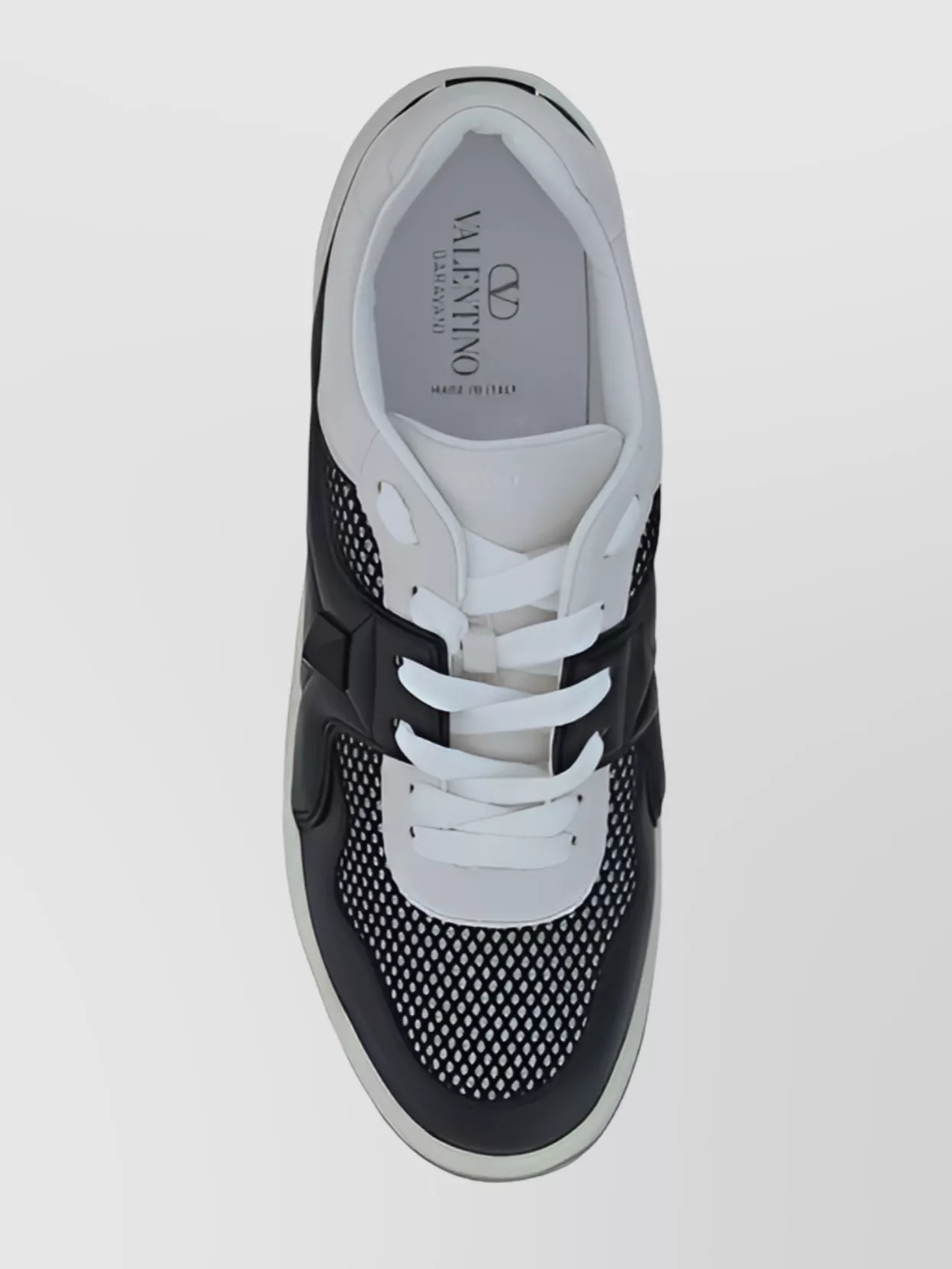 Valentino Garavani Studded Calfskin Sneakers with Mesh