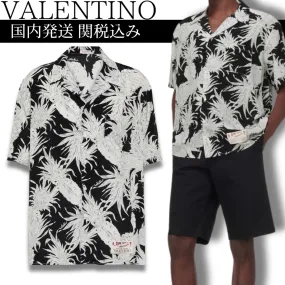 Trendy Tropical Silk Street Style Logo Shirt