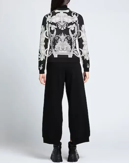 VERSACE Long Sleeve Silk Party Blouse