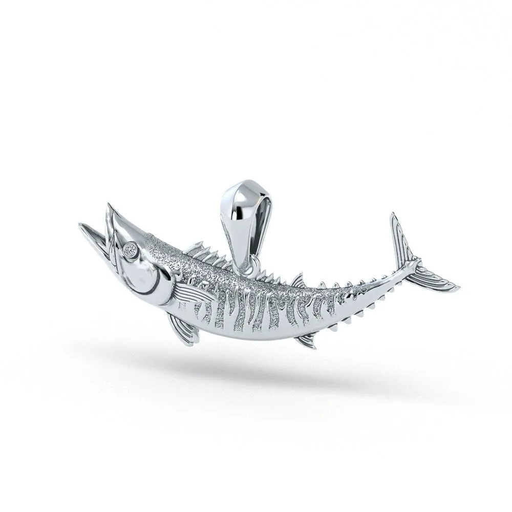 Wahoo Fish Pendant with Diamond Eyes